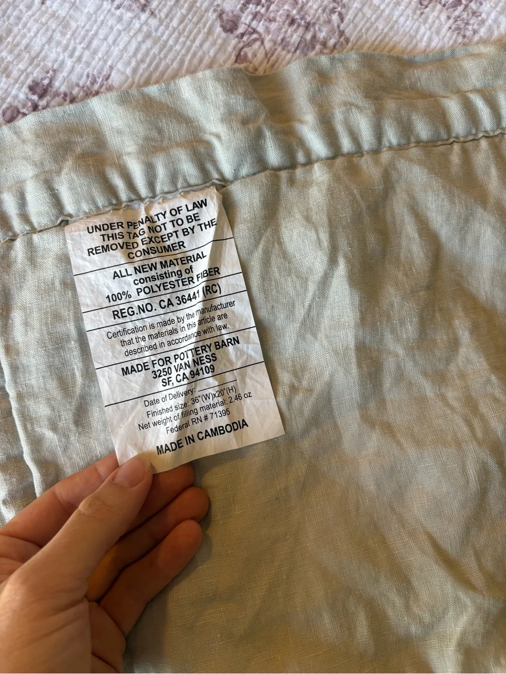 Pottery Barn Belgian Flax Linen Diamond Quilted King Sham- set of two